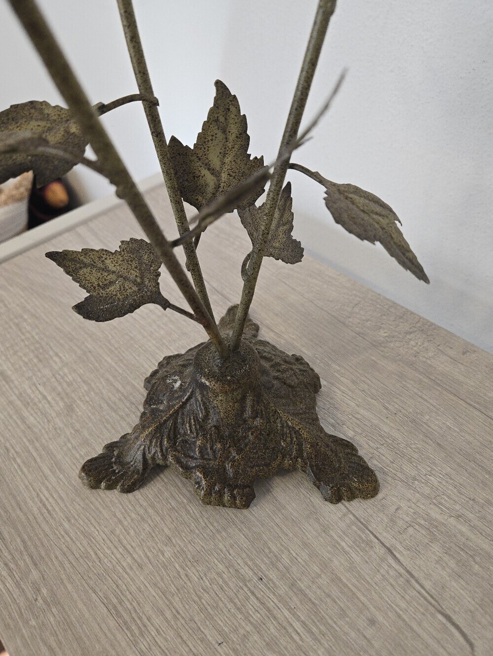 Vintage Flower Candelabra Floral Candelabra Tole Flowers Decor - Picture 10 of 10